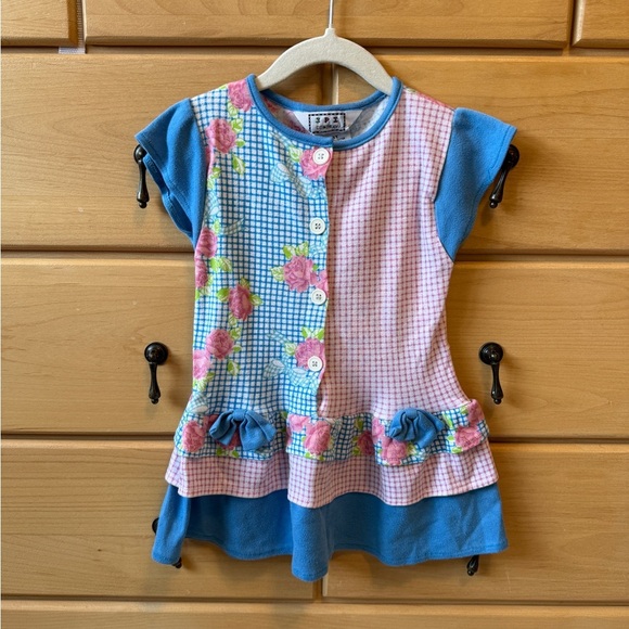 Vintage 90s Y2K JPI Company Drop Waist Floral Ruffle Dress Size 3T - Picture 1 of 3